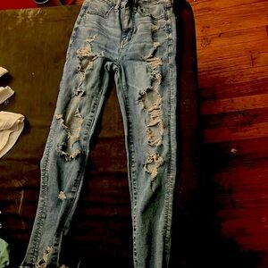 Light blue American Eagle Eagle ripped jeans